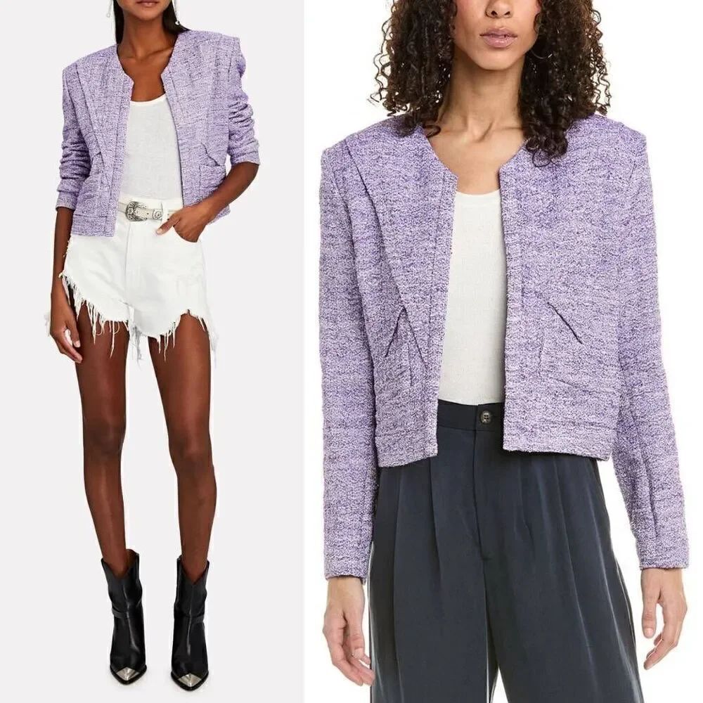 IRO Purple Silver Lurex Tweed Nakilo Jacket 36, S $495